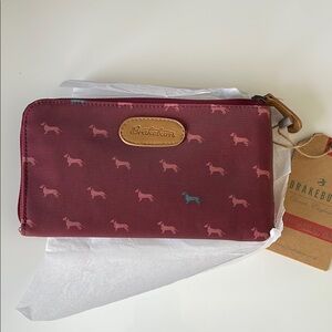 Brakeburn Burgundy Dachshund Print Zip Wallet